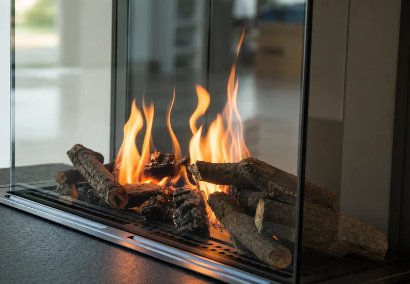 Clean gas fireplace after professional cleaning service